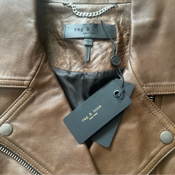 RAG & BONE (nwt $995) Mack Lambskin Leather Jacket Sz Medium - Picture 7 of 17